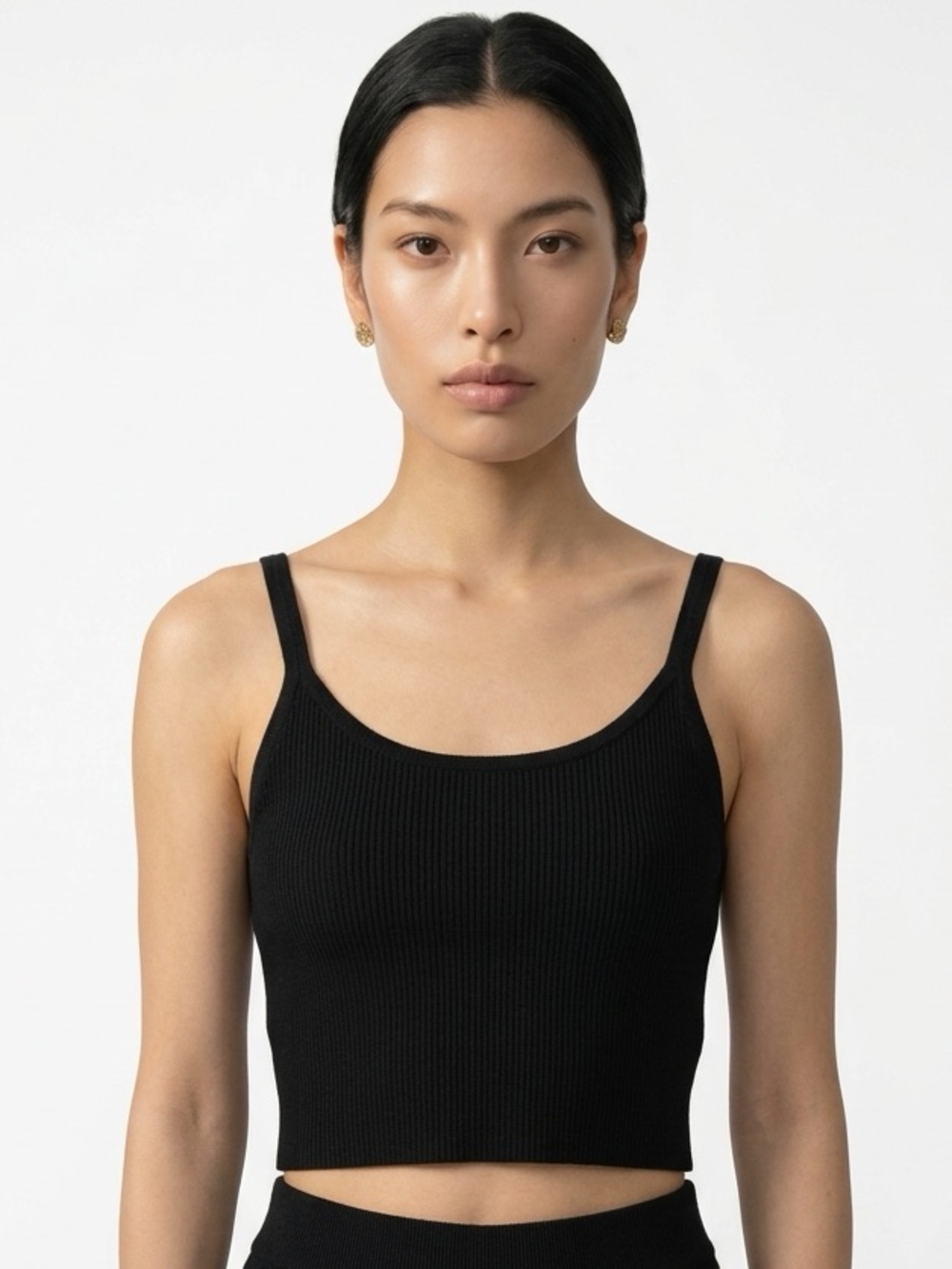 COLSIE | Black Ribbed Cropped Loungewear Tank Top Womenโs Size Large